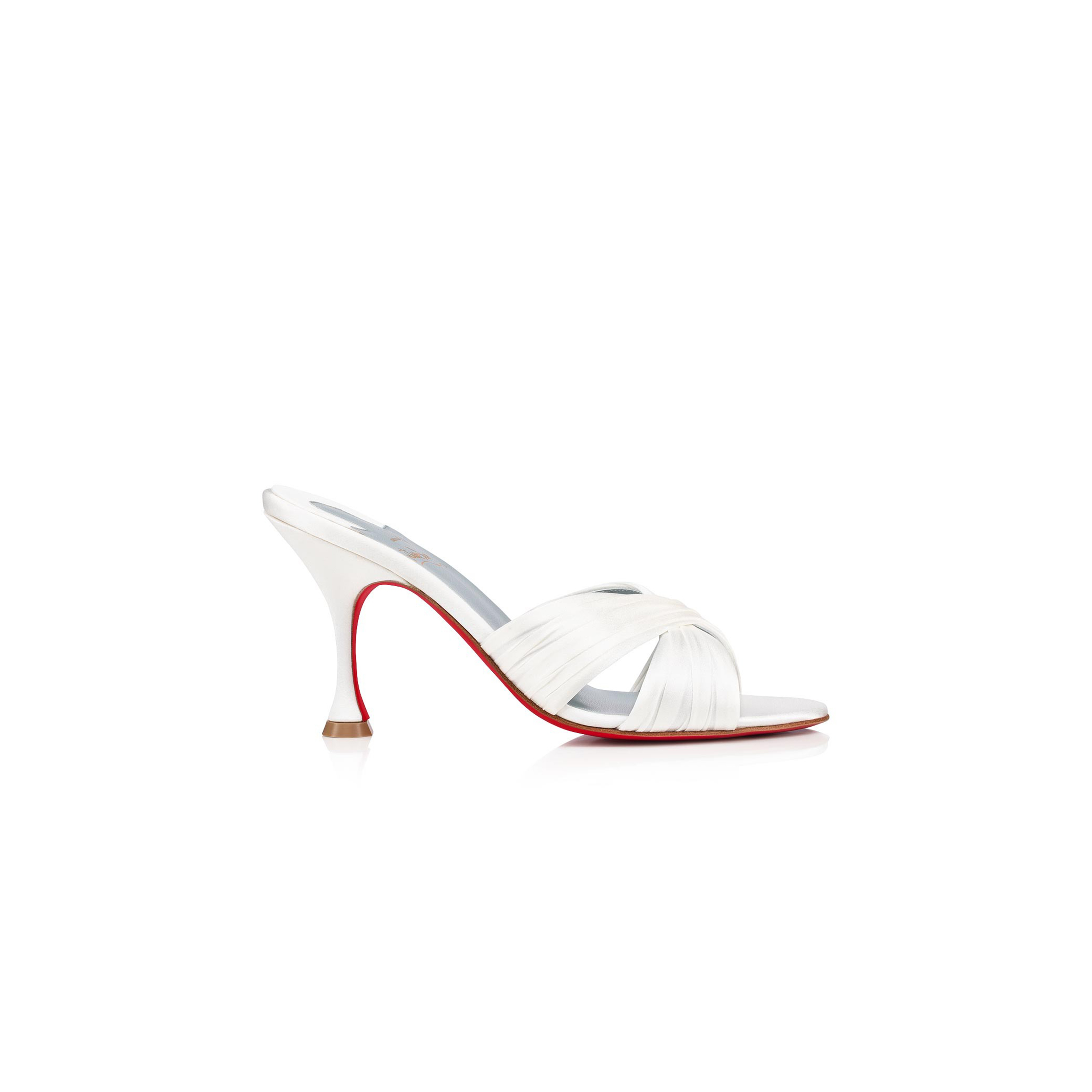 Ch**an louboutin nicol is back 85 mm mules-crepe satin-off white-women 3200239wh19
